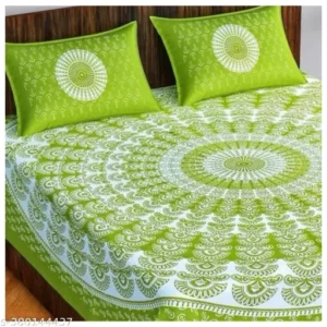 green cotton bedsheet